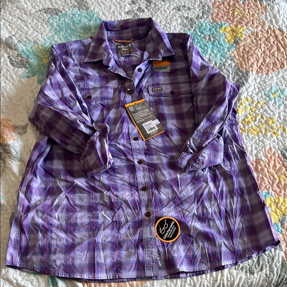 Ariat Purple Plaid Button-Up Shirt